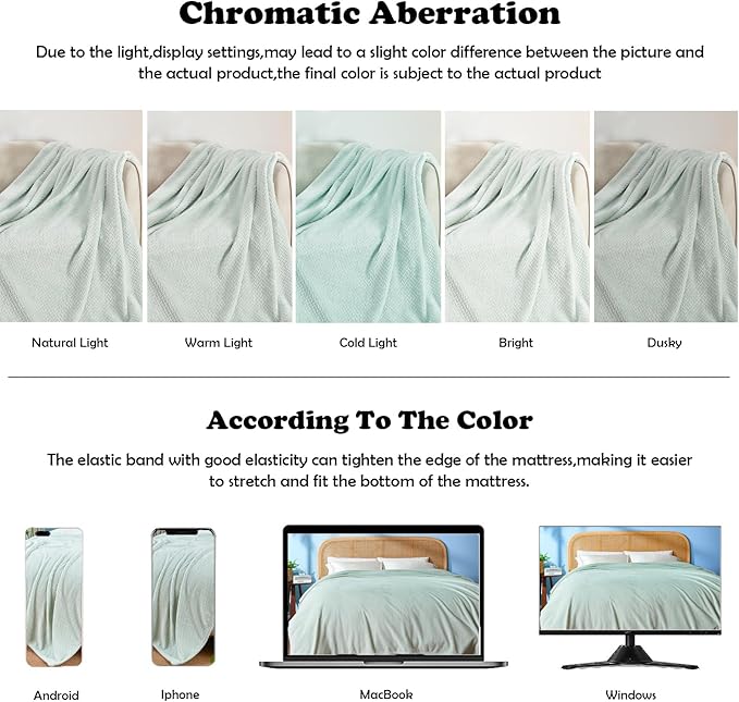 NEWCOSPLAY Super Soft Throw Blanket Mint Premium Silky Flannel Fleece Leaves Pattern Lightweight Bed Blanket All Season Use (Mint, Throw(50"x60"))