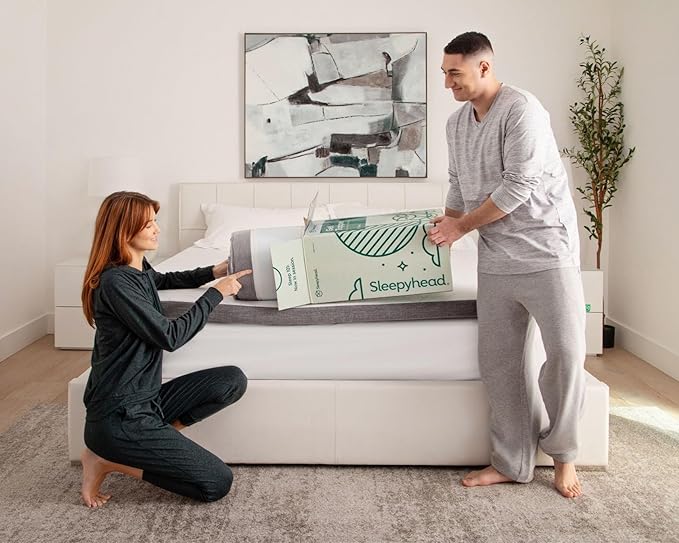 Sleepyhead Queen 3 Inch Luxury Gel Mattress Topper, Memory Foam Mattress Pad, Washable Cover, Thick, Cool & Comfortable Bedding, (60x80 inches)