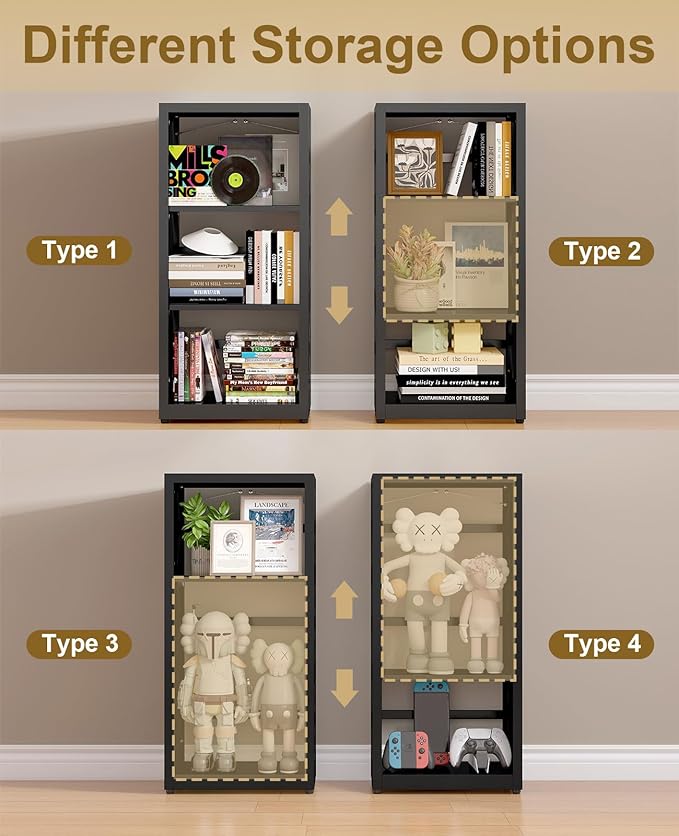 Steel Book Shelf, 3-Tier Adjustable Bookcase with Anti-Tip Kit & Leveling Feet, Heavy-Duty Metal Storage Organizer, Modern Corner Shelves for Bedroom, Garage, Home Office