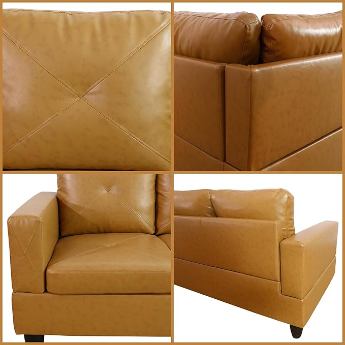 L Shaped Couch, Modular Sectional Sofa with Chaise, Modern Modular Sofas Furniture Sofa Couches for Living Room/Apartment/Office/Bedroom, Ginger