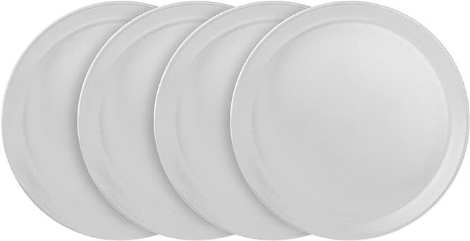 Stone Lain Stoneware Dish Set, 4 Dinner Plates, Albie - Speckled White