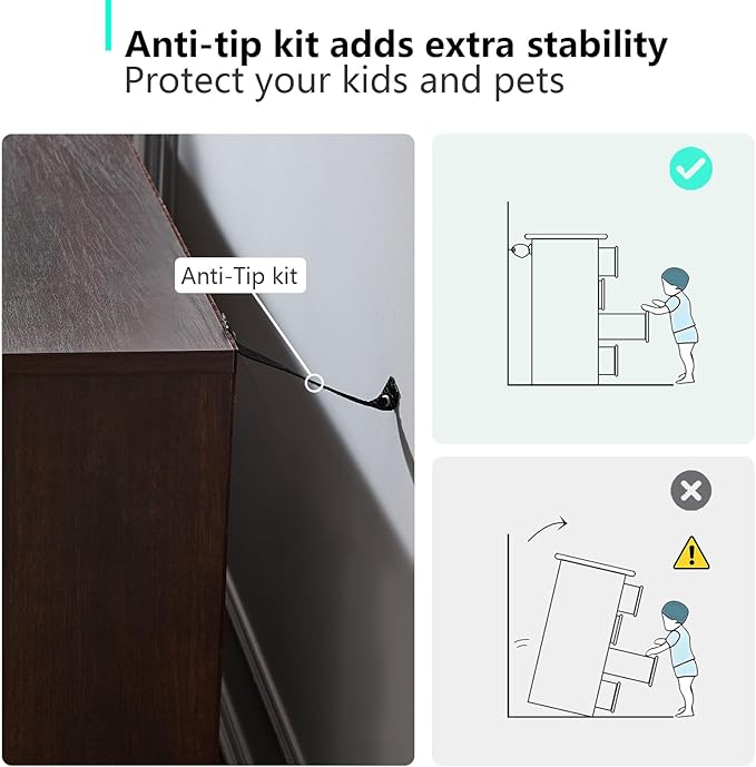 LIDYUK Dresser for Bedroom, Wood Dresser with 8 Drawers, Modern Minimalist Style Dressers & Chests of Drawers, 48 Inches Wide Chest of Drawers for Bedroom, Hallway, Dark Cherry