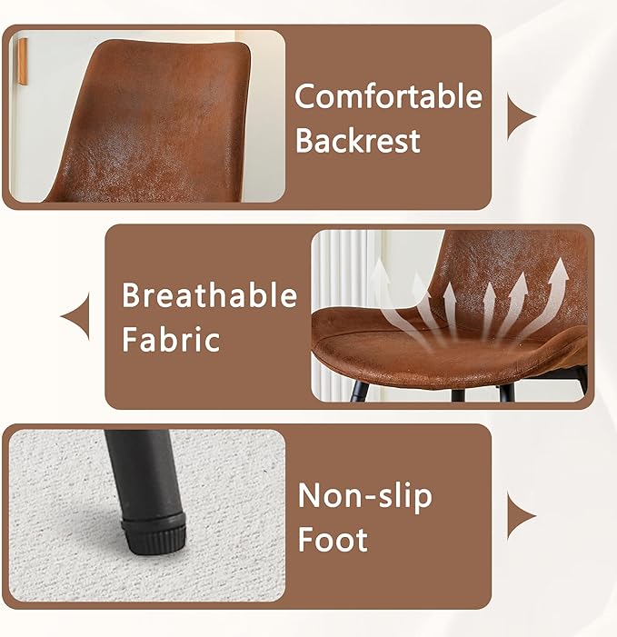 45 Inch Round Dining Table Set for 4, 5 Piece Kitchen Table and Chairs Set, Wooden Table with Walnut Finish, Small Space Dining Set for Apartment or Dining Room