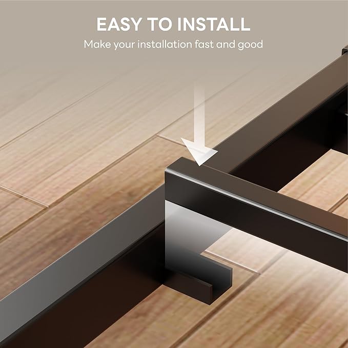 LIKIMIO Full XL Bed Frame, Storage Headboard with Charging Station, Solid and Stable, Noise Free, No Box Spring Needed, Easy Assembly