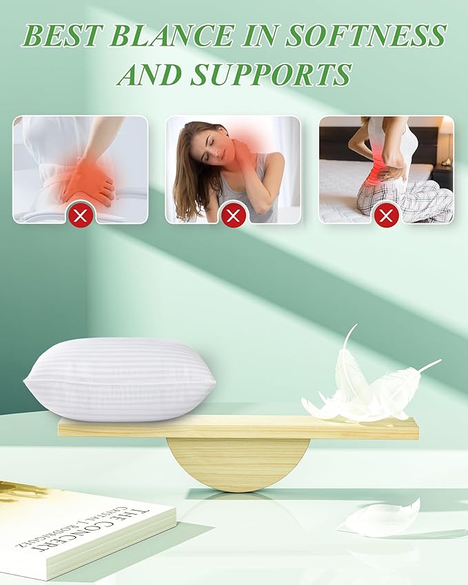 Pillow Insert Set of 4, Soft Virgin Microfiber Square Throw Pillow Inserts for Living Room, Couch Bed Pillows, Down Alternative Filled, 20x20 Inch(50x40cm White