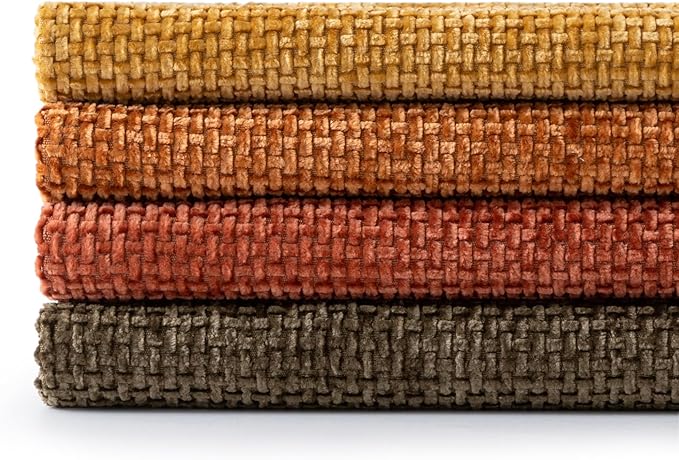 MIULEE Pack of 4 Fall Orange/Yellow Couch Throw Pillow Covers 20x20 Inch Halloween Soft Decorative Chenille Pillows Farmhouse Accent Cushions for Boho Home Decor Spring Sofa Bedroom Living Room