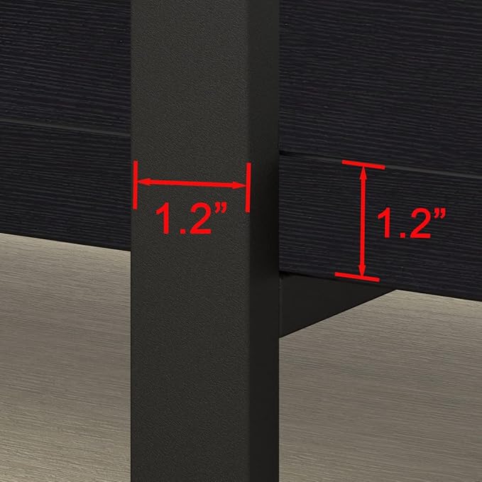 HSH 3 Tier Black Bookshelf, Industrial Small Metal Wooden Storage Book Shelves, Modern Open Low 3 Shelf Bookcase and Display Etagere, Vertical Book Shelf for Bedroom Living Room Office, Black Oak