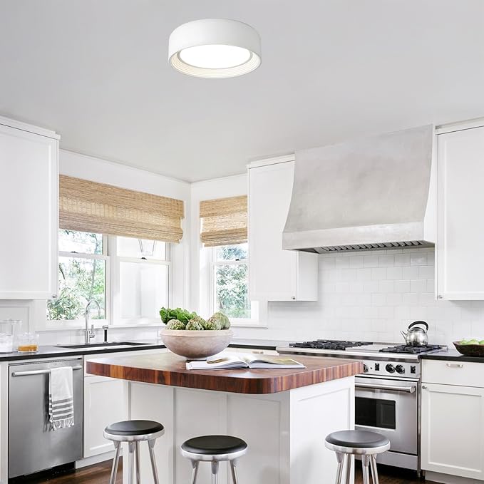 Dimmable Flush Mount Ceiling Light White,24W LED Ceiling Light Fixture,3000K-6500K 5CCT Round 11.81 in Modern Lighting Fixtures for Laundry Room Hallway Kitchen