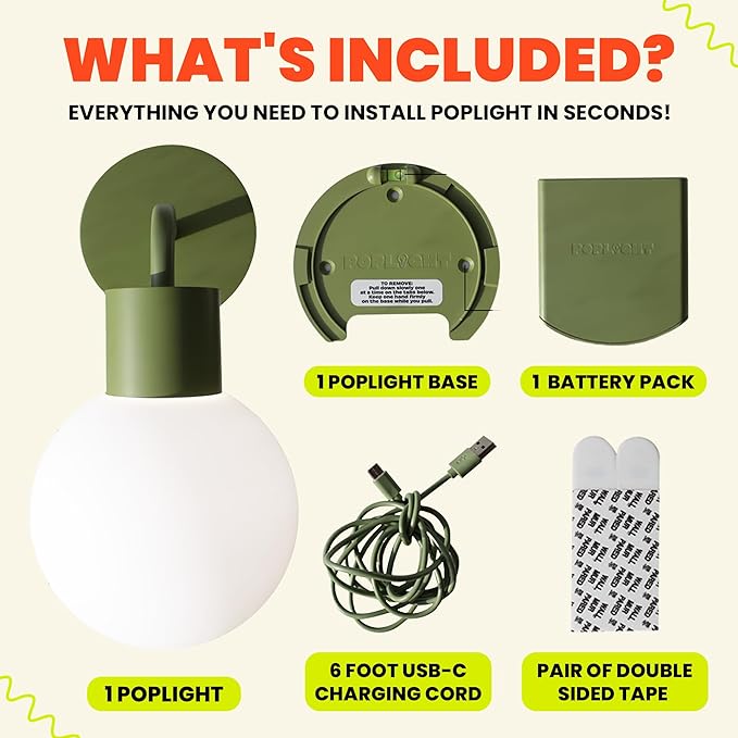 Wireless Wall Sconce (Shark Tank) Rechargeable & Dimmable LED Light w/App Control & Damage-Free Install, Moveable Modern Ambient Lighting for Elegant Home & Bedroom Decor | Sage Green