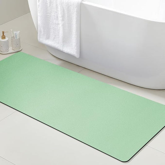 Ultra Thin Non-Slip Bath Mat Fit Under Door, Upgrade Backing Non Slip Bath Mat, Quick Dry Ultra Absorbent Bathroom Rugs, Machine Washable Bath Mats for Bathroom, Bathtub & Kitchen, Sage Green, 48"x20"