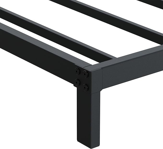 7 Inch Twin Bed Frames Heavy Duty Low Profile Metal Platform No Box Spring Needed Mattress Foundation, Easy to Assembly, Noise Free, Black