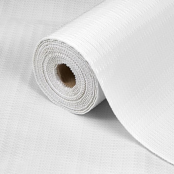 Drawer Shelf Liner for Kitchen Cabinets, Non Adhesive Slip Resistant Shelf Paper Easy to Clean, Strong Grip Thickened Waterproof Washable Mats for Pantry Shelves Cupboard Dresser(White, 24 in x 40 FT)