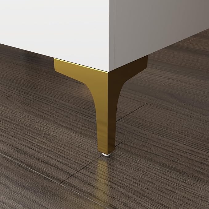 WOODTIME Queen Size Platform Bed Frame with Upholstered Heaboard, Modern Solid Wood Slat Support, Metal Legs, No Box Spring Needed, Easy Assembly, White