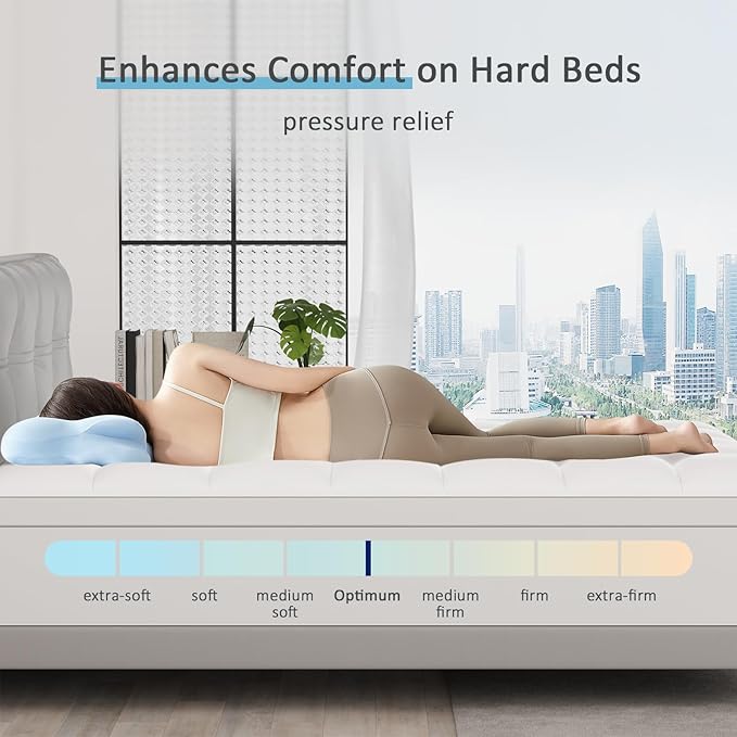 Dual Layer 4.5 Inch King Memory Foam Mattress Topper, 2.5 Inch Cooling Memory Foam, 2 Inch Thick Pillow Top Mattress Pad Cover for Hard Bed, Soft Fluffy & Pressure Relief & Medium Support