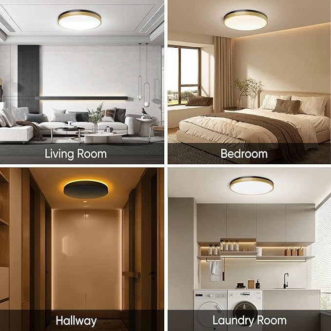 15 Inch Flush Mount Ceiling Light with Remote Control & Night Light, 5CCT Dimmable Ceiling Light Fixture, 35W 3500LM 2700K-6500K Adjustable LED Ceiling Lights for Bedroom Kitchen Living Room