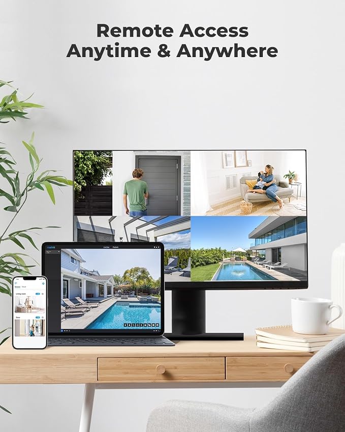 REOLINK 4K Security Camera Outdoor System, IP PoE Dome Surveillance Camera with Human/Vehicle Detection, 100Ft 8MP IR Night Vision, Work with Smart Home, Timelapse, Up to 256GB SD Card, RLC-820A