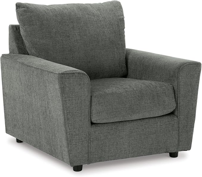 Signature Design by Ashley Stairatt Contemporary Square Upholstered Chair, Gray