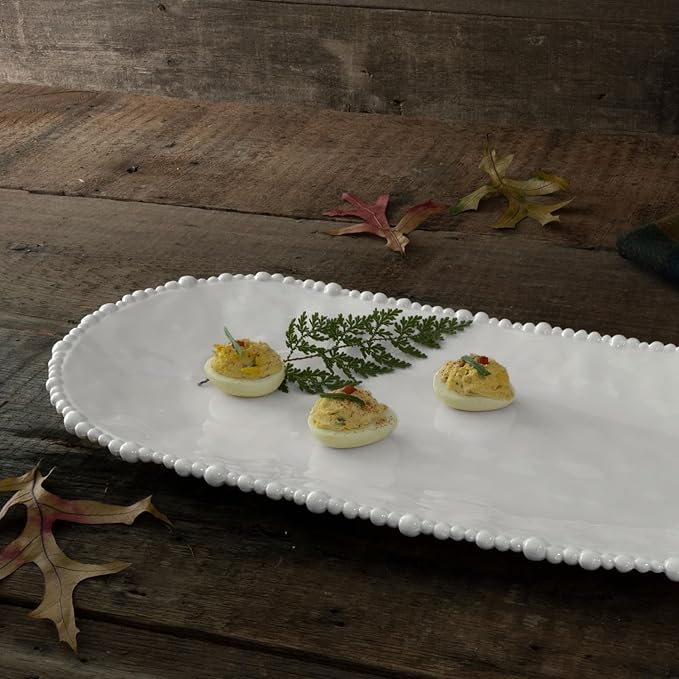 Beatriz Ball 2421 Alegria Melamine Oval Tray, Large, White