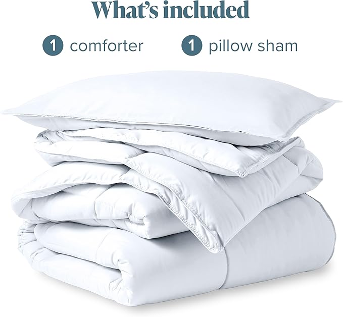 Bare Home Comforter Set - Ultra-Soft - Goose Down Alternative - Premium 1800 Series - All Season Warmth (Twin/Twin XL, White)