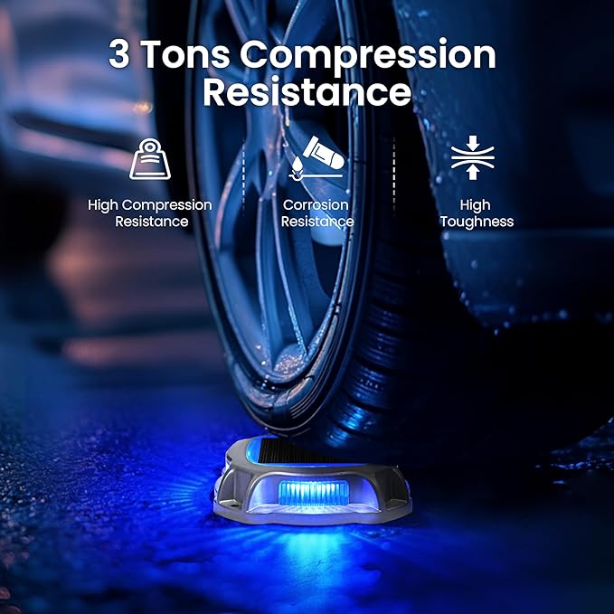 SOLPEX Solar Deck Dock Lights Outdoor 4 Pack,Color Changing Solar Powered Light, Solar Driveway Markers Driveway Lights Solar Powered, Waterproof for Step,Sidewalk,Path,Garden,Yard