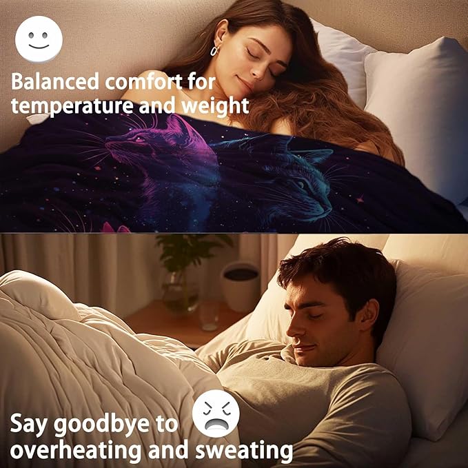 Cat Throw Blanket for Women and Men, Gifts for Girls and Cat Lovers，Cute Soft Cozy Lightweight Fleece for Home Decor, 50x60 Inches