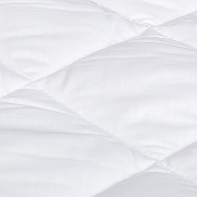 Amazon Basics Hypoallergenic Quilted Mattress Topper Pad, 18 Inches Deep, Twin, White