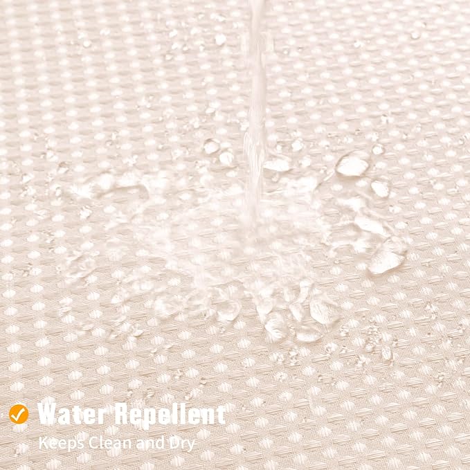 MitoVilla Pink Waffle Small Stall Shower Curtain 36 x 74, No Hooks Required Half Size Narrow Fabric Cloth Shower Curtain Set with Snap-in Liner for Modern Bathroom Decor, Blush Pink