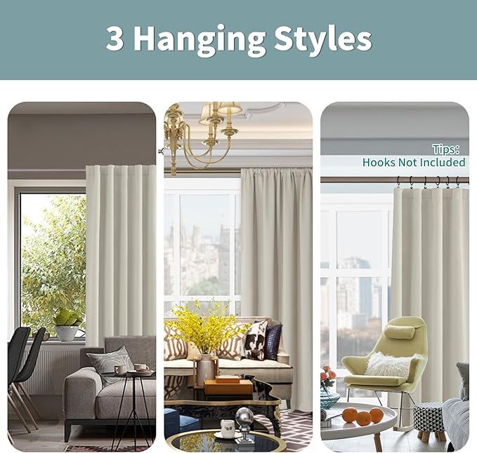 BGment Cashmere Blackout Curtains for Bedroom, 100% Black Out Living Room 84 inch Panels with Thermal Liner, Rod Pocket and Back Tab Double Layer Room Darkening Drapes, 2 Panels,Each 38 x 84 Inch