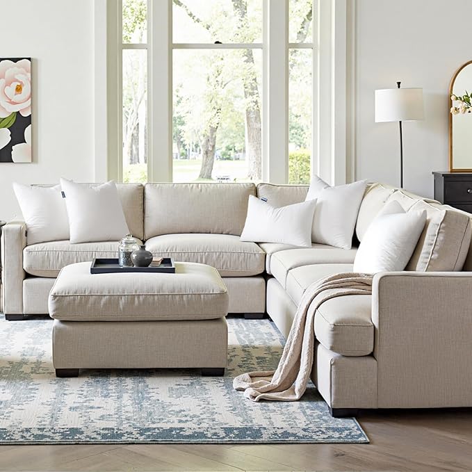 MIULEE 22x22 Down Alternative Pillow Inserts,Pack of 4 Throw Pillows 22 x 22 Inch Body Bed Sleeping Ultra Soft Fluffy Form for Sofa Couch Bed