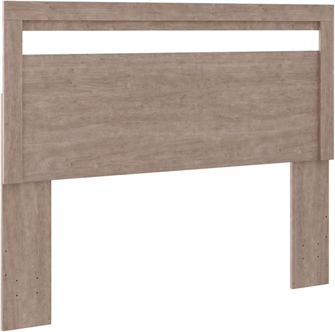 Signature Design by Ashley Flannia Modern Platform Headboard ONLY, Full, Grayish Brown