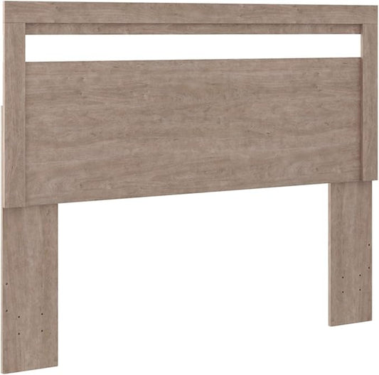 Signature Design by Ashley Flannia Modern Platform Headboard ONLY, Full, Grayish Brown