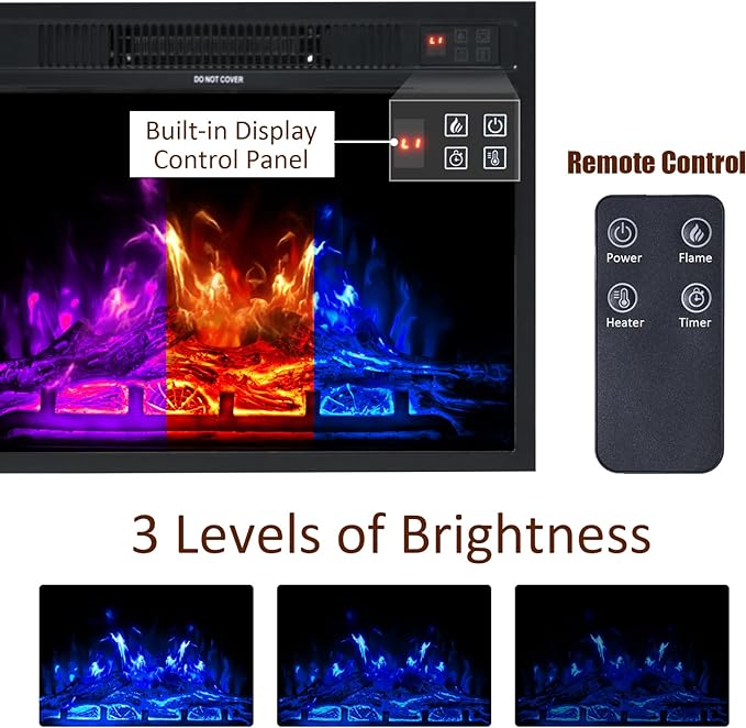 AMERLIFE Fireplace TV Stand with Sliding Barn Door for TVs up to 73", Farmhouse 63" Fireplace Entertainment Center with Storage Cabinets/Adjustable Shelves, Reclaimed Barnwood