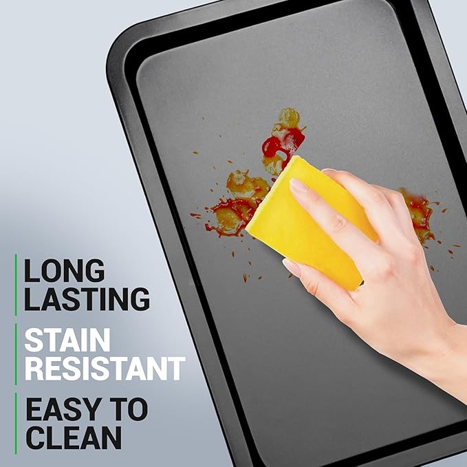 10-Piece Kitchen Oven Baking Pans - Deluxe Carbon Steel Bakeware Set with Stylish Non-stick Gray Coating Inside and Out, Dishwasher Safe & PFOA, PFOS, PTFE Free - NutriChef