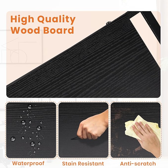 Sweetcrispy Book Shelf, 5 Tier Bookcase, Modern Tall Bookshelf for Garage Kit, CDs, Movies, Industrial Corner Storage Organizer for Bedroom Home Office Kitchen Living Room, Black