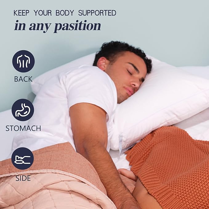 Nuzzle Cooling Adjustable Pillow Queen Size for Side Sleepers, Luxury Bed Pillow Hotel Collection - Best Adjust Height Soft Firm Pillow for Back, Stomach or Side Sleepers
