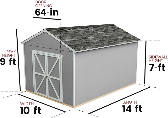 Handy Home Products Rookwood 10x14 Do-It-Yourself Wooden Storage Shed- Does not Include Floor kit, Paint or Roofing Shingles