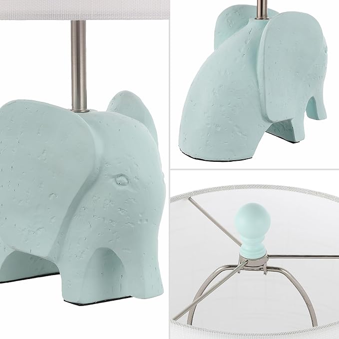 JONATHAN Y JYL1143B Koda 17.5" Eclectic Southwestern Resin/Iron Elephant LED Kids Table Lamp, Global, Transitional, Rustic, Office, Living Room, Dining Room, Bedroom, Hallway, Foyer, Turquoise