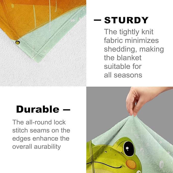 Frog Blanket for Women Men Adults, Flannel Frog Blankets Gifts, Cute Frog Throw Blanket for Sofa Couch Bed Living Room Soft Warm Cozy Frog Decor 40"" x 50""