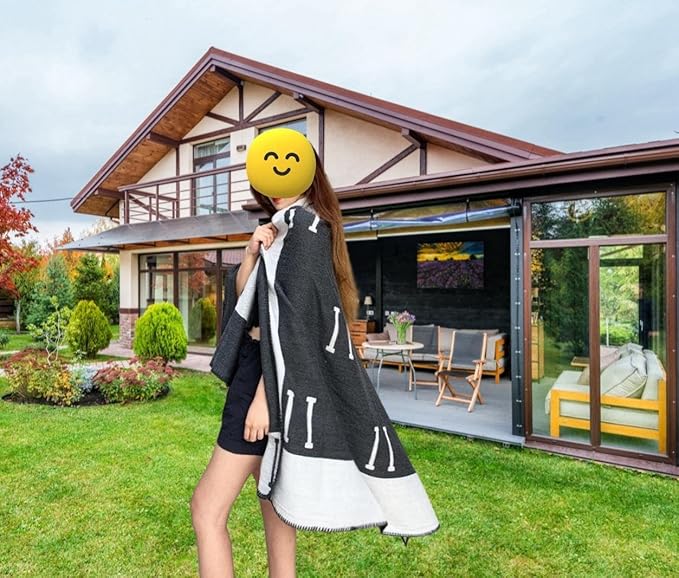 h Blanket Soft Throw Blanket Faux Fleece Cashmere Plaid Warm Shawl Thick Knitted Plush Cozy Comfy for Women Throw Blanket for Sofa Couch Bed Queen King Size 55x66 in (Orange)