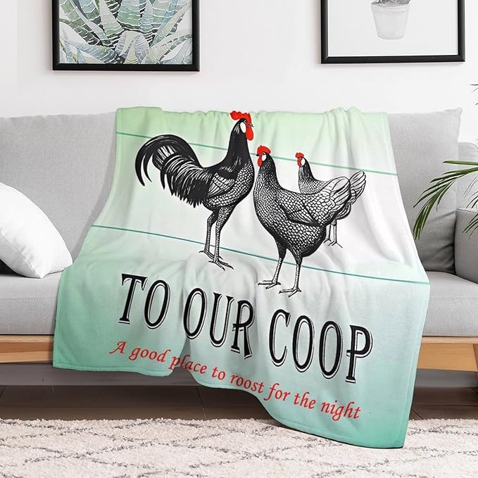 Welcome to Our Coop Chicken Funny Blanket Warm Soft Gifts for Family Friends Brother Sister 100x130cm(40x50in)