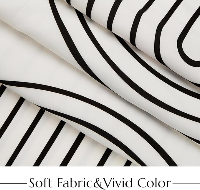 No Hook Shower Curtain with Snap in Liner, Ivory Boho Mid Century Modern Arch Heavy Duty See Through Window Waterproof Machine Washable Bathroom Curtain 71" W x 74" L, Ivory