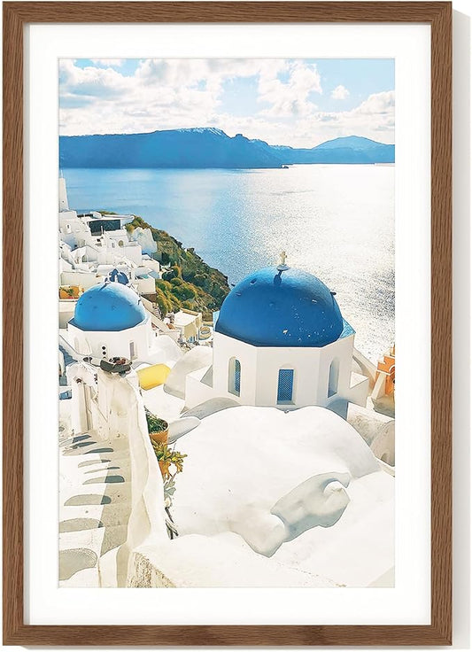 Axeman 13x19 Poster Frame | Solid Oak Wood 13x19 Picture Frame With Mat for 11x17 | 13''x19'' Wood Frame | Tempered Glass and Hanging Hardware Included Home Wall Decor Hanging Frame | Walnut