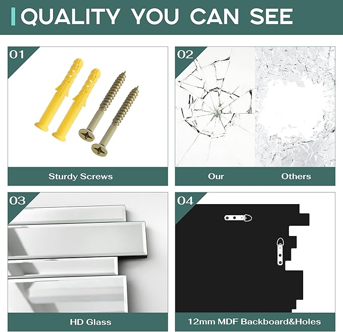 27×55 inch Wall Mirrors Decorative- Large Art GrecianWall Mirror for Living Room/Entryway/Hotel