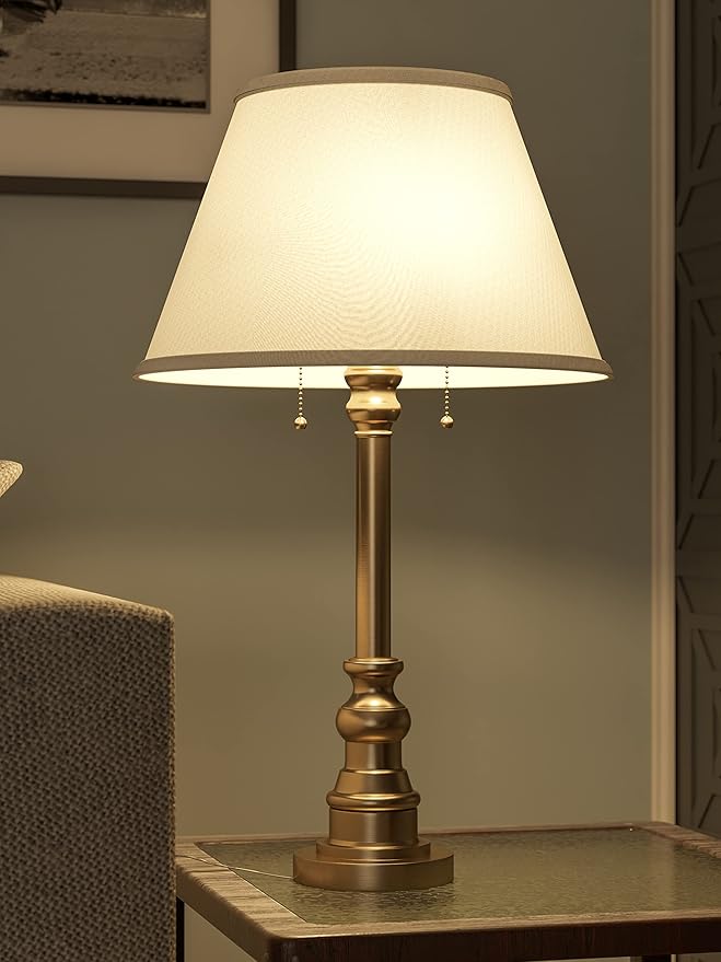 Kenroy Home 30437AB Spyglass Table Lamp with Antique Brass Finish, Classic Style, 30.5" Height, 17" Width, 17" Depth