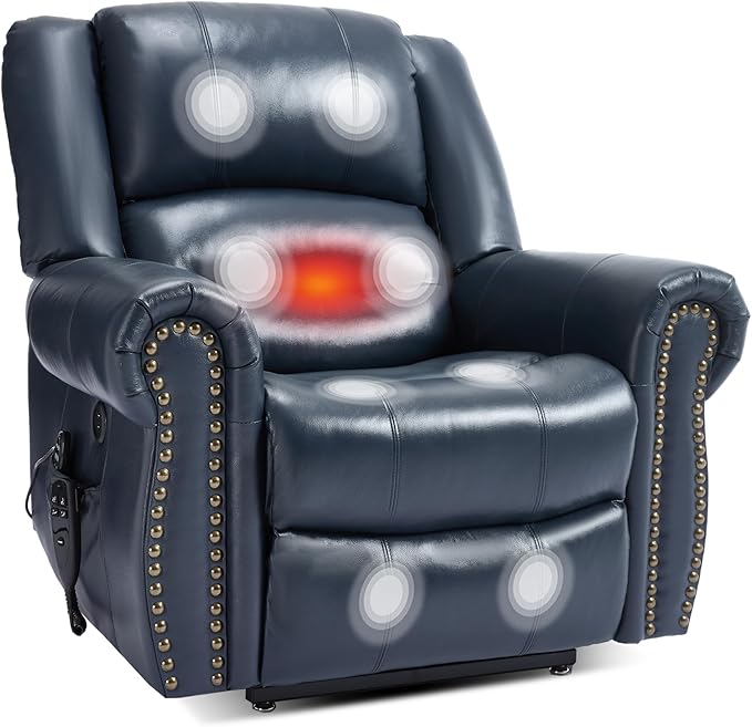 Recliner Chairs for Adults, Oversized Bedroom Chair with Massage, Sofa Chair Home Theater Seating with Lumbar Support, Comfortable Lift Chair for Elderly, Glider Nursery Chair for Living Room