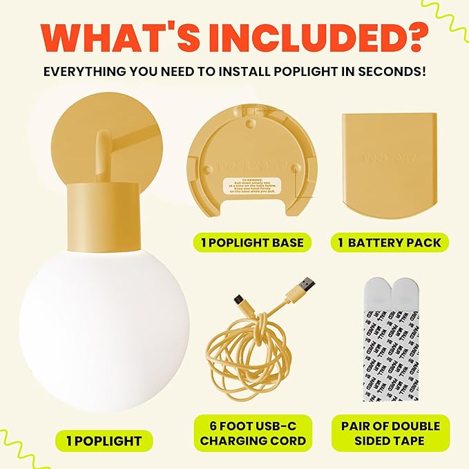 Wireless Wall Sconce (Shark Tank) Rechargeable & Dimmable LED Light w/App Control & Damage-Free Install, Moveable Modern Ambient Lighting for Elegant Home & Bedroom Decor | Marigold