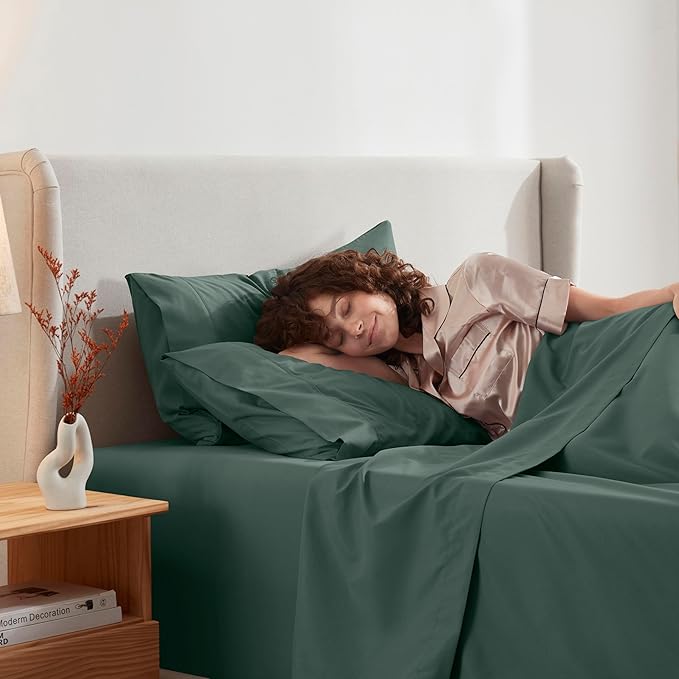 Nestl California King Sheet Set - 1800 Ultra-Soft Microfiber Cal King Bed Sheets - Double Brushed - Deep Pockets - Easy Fit - 4 Piece Set - Bed Sheets (California King, Forest Green)