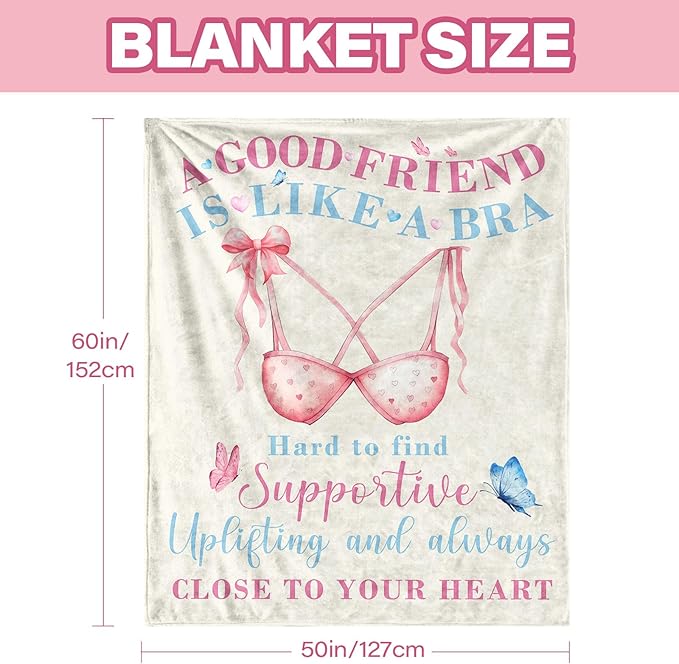 Friends Blanket Gifts for Women, Birthday Gifts for Women, Friendship Gifts for Bestie BBF, Funny Throw Blanket for Friends Female, Best Friend Blankets 50"x60"