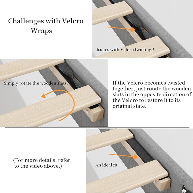 King Bed Frame with Headboard, Vertical Channel Fabric Heavy Duty King Size Bed Frame, No Box Spring Needed, Easy Assembly, Platform Bed Frame with Headboard, Grey