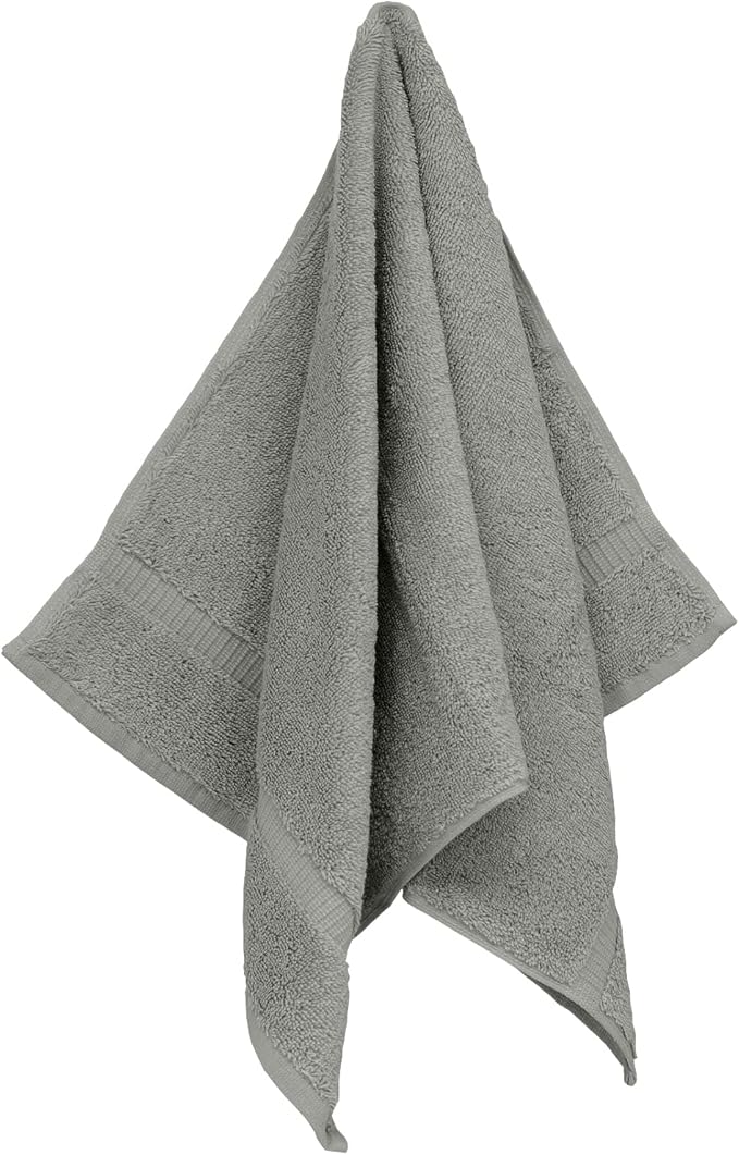 Luxury Hotel & Spa Collection, Quick Dry 100% Turkish Cotton 700 GSM, Eco Friendly Towel, for Bathroom, Gymand Kitchen Dobby Border Soft Hand Towel Set 16 X 30, Gray, Hand Towels - Set of 6
